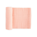 Cotton Muslin Swaddle Blanket - Rose Petal little unicorn