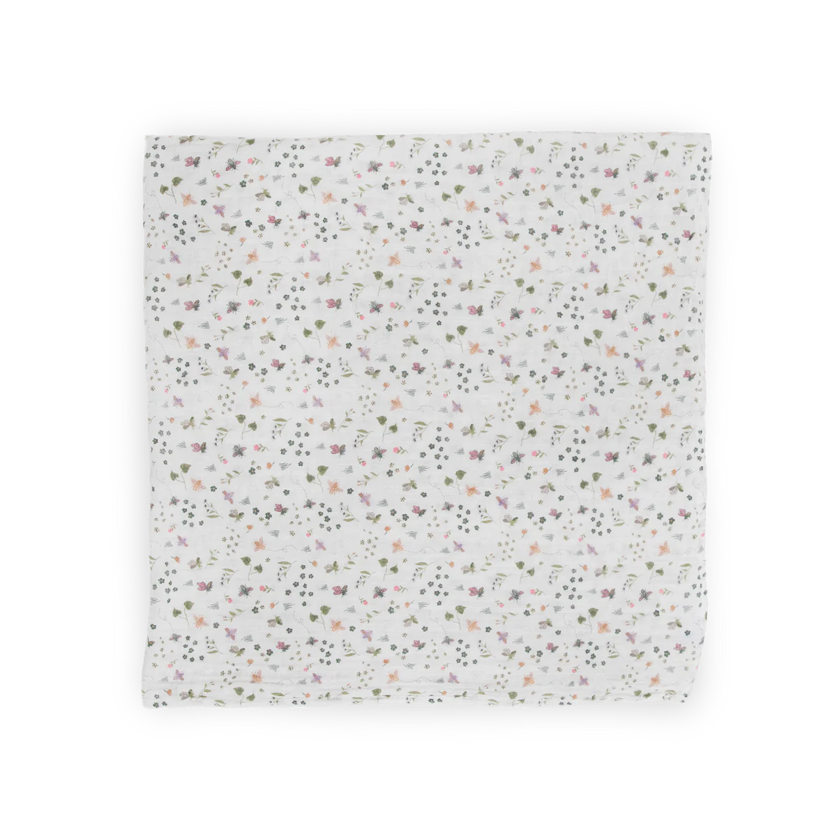 Cotton Muslin Swaddle Blanket - Garden Bees