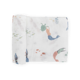 Cotton Muslin Swaddle Blanket - Mermaids little unicorn