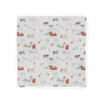 Cotton Muslin Swaddle Blanket - Farmyard little unicorn