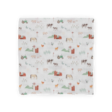 Cotton Muslin Swaddle Blanket - Farmyard little unicorn