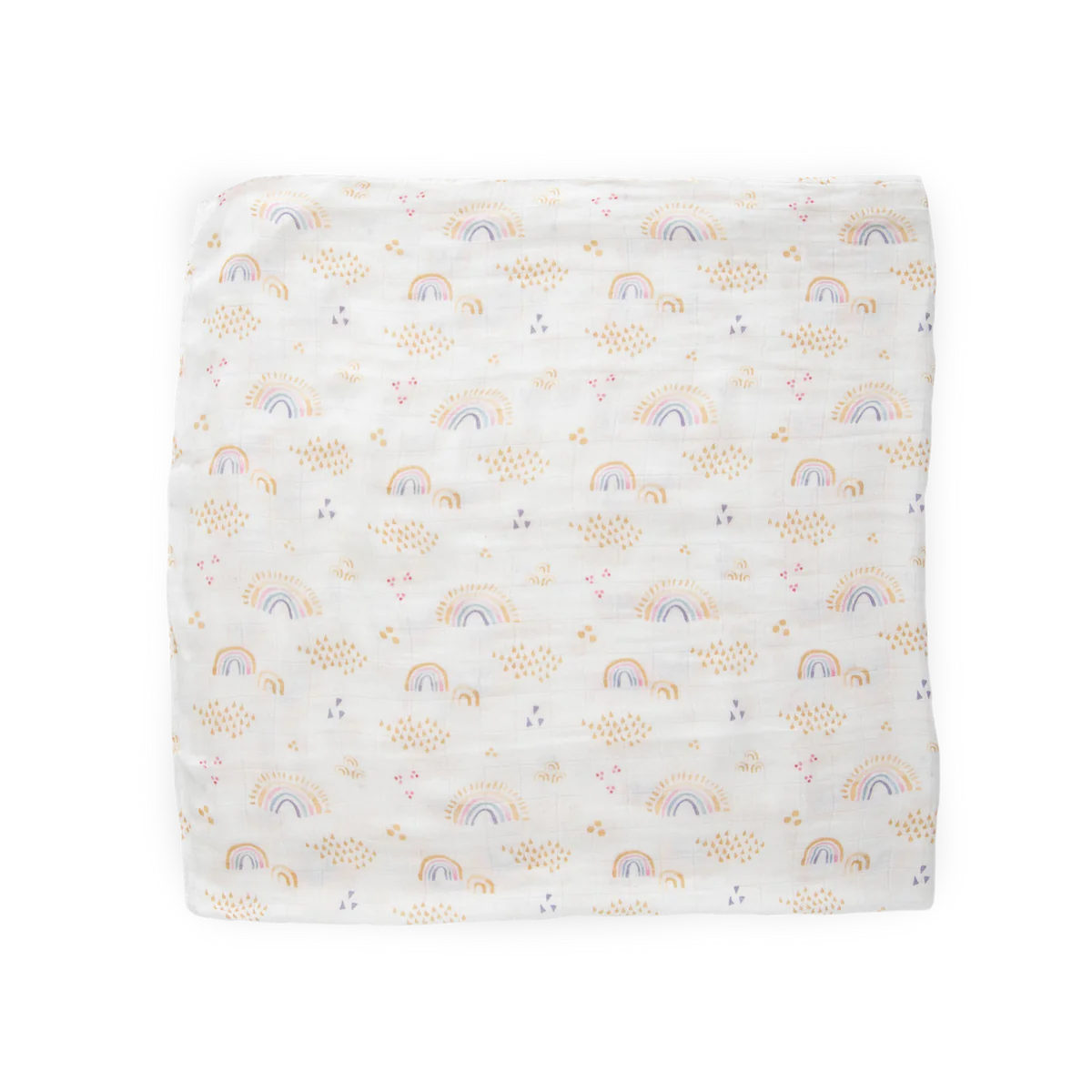 Deluxe Muslin Swaddle Blanket - Rainbows & Raindrops