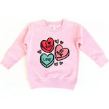 Toddler Candy Hearts Valentines Day Sweatshirt Benny & Ray Apparel