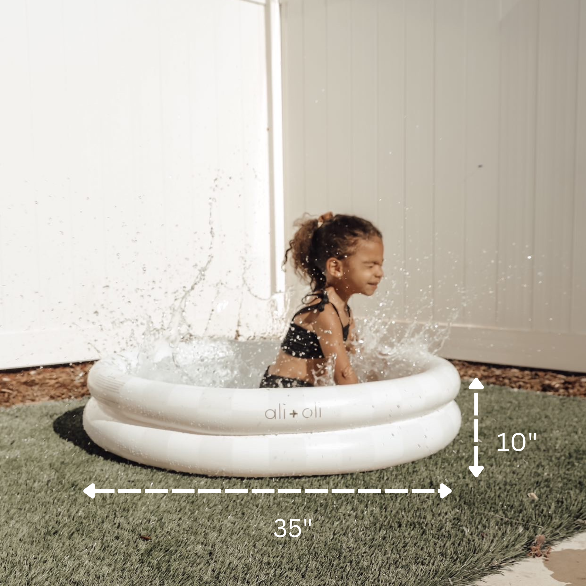 Baby Ali+Oli Two Rings Small Kids Inflatable Pool 35 Inches Ali+Oli