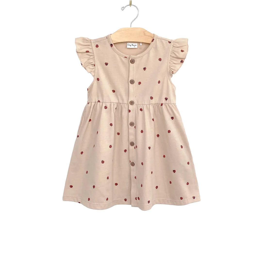 Button Up Dress - Ladybug