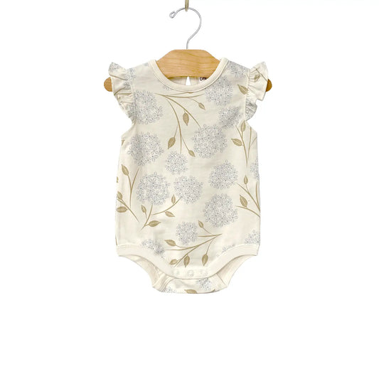 Flutter Sleeve Bodysuit - Hydrangea Blooms