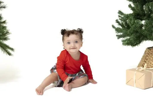 Baby Holiday Plaid Tutu Bodysuit Angel Dear