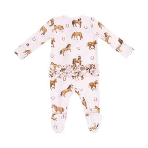 Baby 2-Way Zipper Ruffle Back Footie Angel Dear