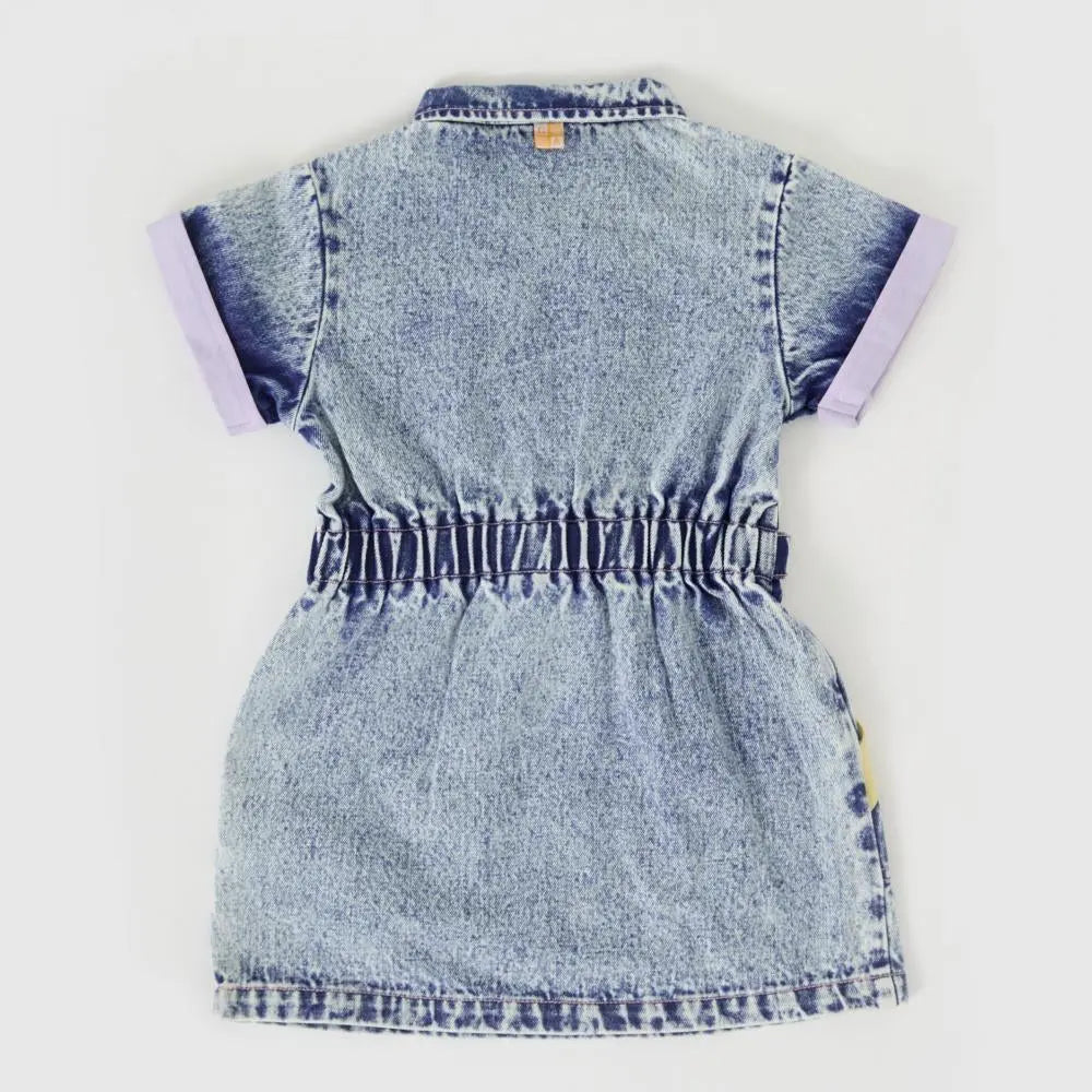 Kid Pastel Pop Piper Denim Belted Dress Goldie & Ace