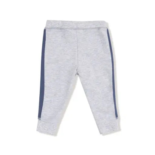Kid Stripes - French Terry Sport - Varsity - Light Heather Grey - Jogger W/ Varsity Stripes Angel Dear