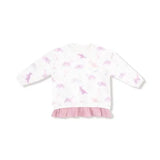 Kid Soft Dinos- French Terry - Purple - Pull Over Sweatshirt with Ruffle and Waffle Flare Pant Angel Dear