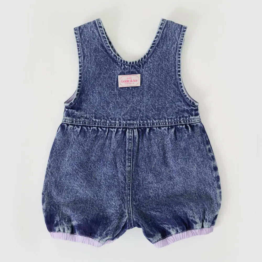 Kid Nina Pastel Petals Denim Romper Goldie & Ace