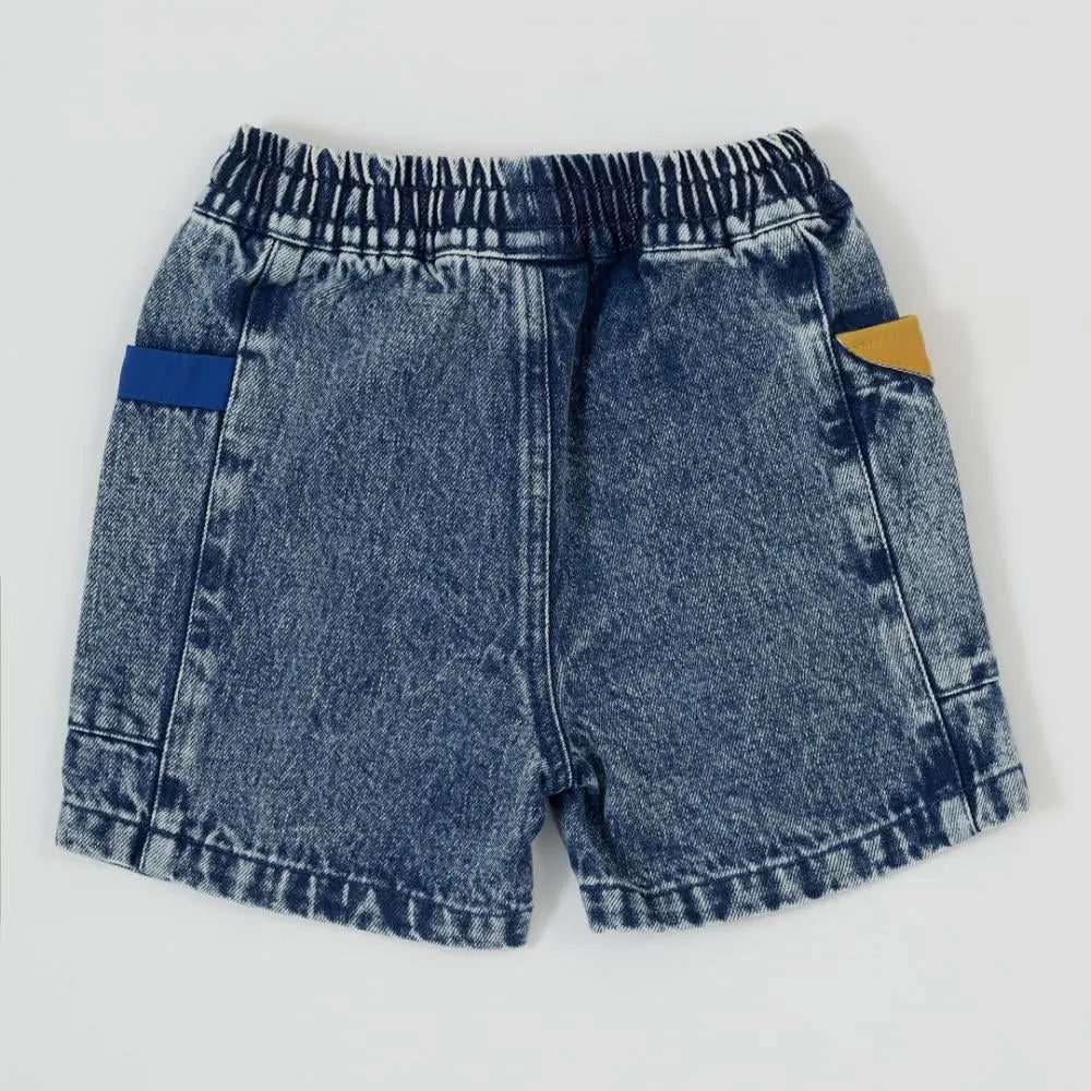 Kid Colour Block Vintage Denim Shorts Goldie & Ace