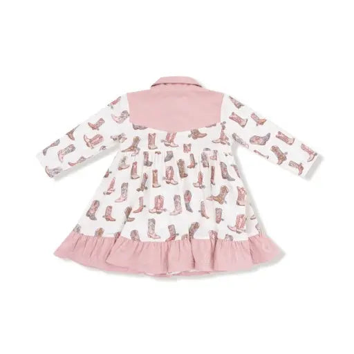 Baby Cowgirl Print Bodysuit Dress Angel Dear