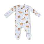 Baby 2-way Blue Zipper Footie with Horses Angel Dear