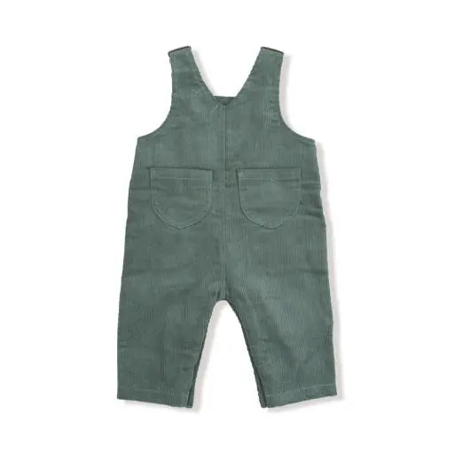 Baby Corduroy - Dark Ivy - Classic Overall with Apple Applique Angel Dear