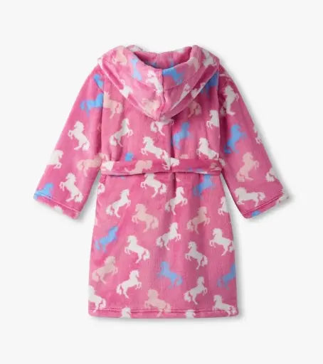 Kid- Beautiful Horses Fuzzy Fleece Robe Hatley Kids
