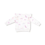 KidSoft Dinos- French Terry - Purple - Ruffle Sweatshirt and Jogger Pant Angel Dear