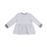 Kid French Terry Sport - Varsity - Light Grey Heather - French Terry Dress w/ Game Day Patch Angel Dear