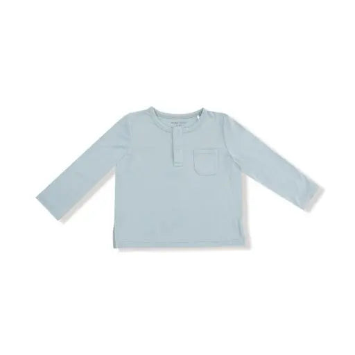 Kid Basics Jadeite Bamboo L/S Henley w/ Pocket Angel Dear