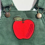 Baby Corduroy - Dark Ivy - Pinafore Dress and Diaper Cover with Apple Applique (DC not pictured) Angel Dear