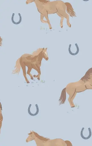 Baby 2-way Blue Zipper Footie with Horses Angel Dear
