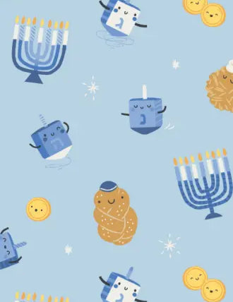 Baby Hanukkah - Blue - 2 Way Zipper Romper Angel Dear
