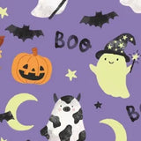 Baby Costumed Ghosts - Glow In The Dark - Purple - 2 Way Zipper Romper Angel Dear