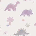Baby Soft Dinos- French Terry - Purple - Front Placket Ruffle Overall Angel Dear
