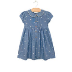 Toddler Round Collar Dress - Daisies City Mouse Studio