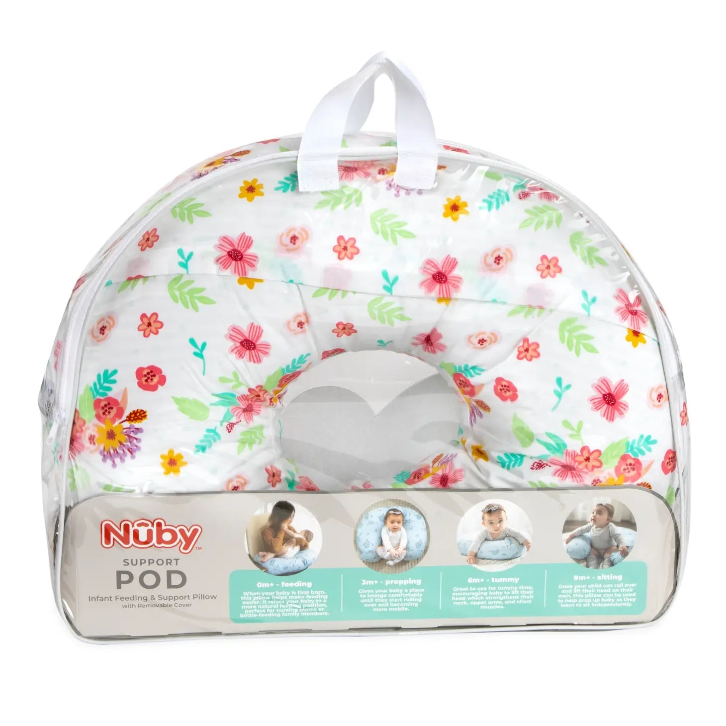 Nursing + Infant Feeding Support Pillow - Bright Floral Nuby