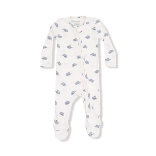 Baby 2-Way Zipper Footie w/ Cowboy Hat Print Angel Dear