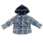 Kid Blue Plaid Hooded Shacket Baby Sprouts