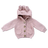 Kid Misty Rose Knit Hoodie Baby Sprouts