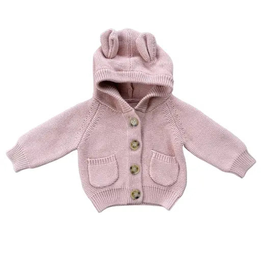 Kid Misty Rose Knit Hoodie Baby Sprouts