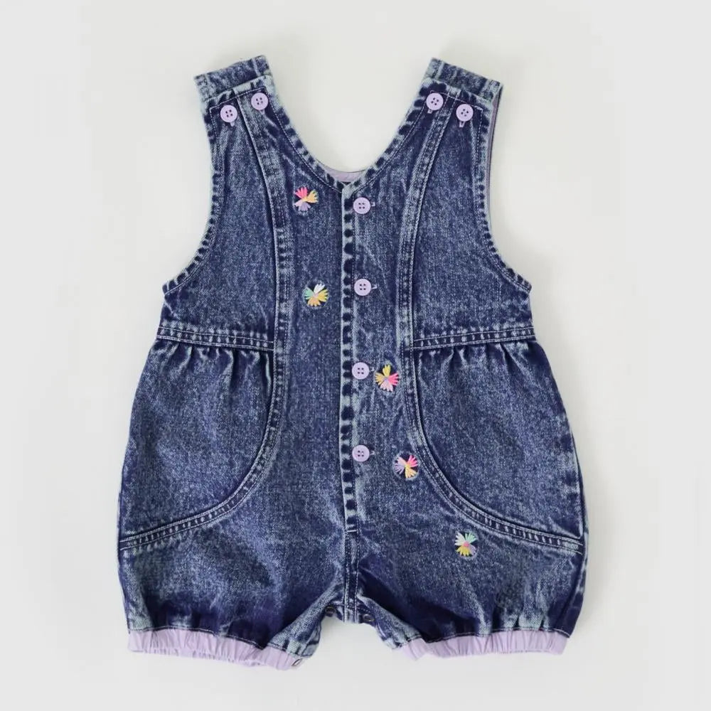 Kid Nina Pastel Petals Denim Romper Goldie & Ace
