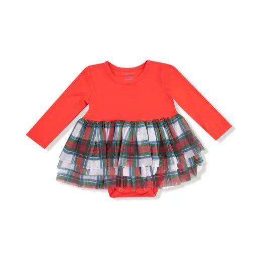 Baby Holiday Plaid Tutu Bodysuit Angel Dear