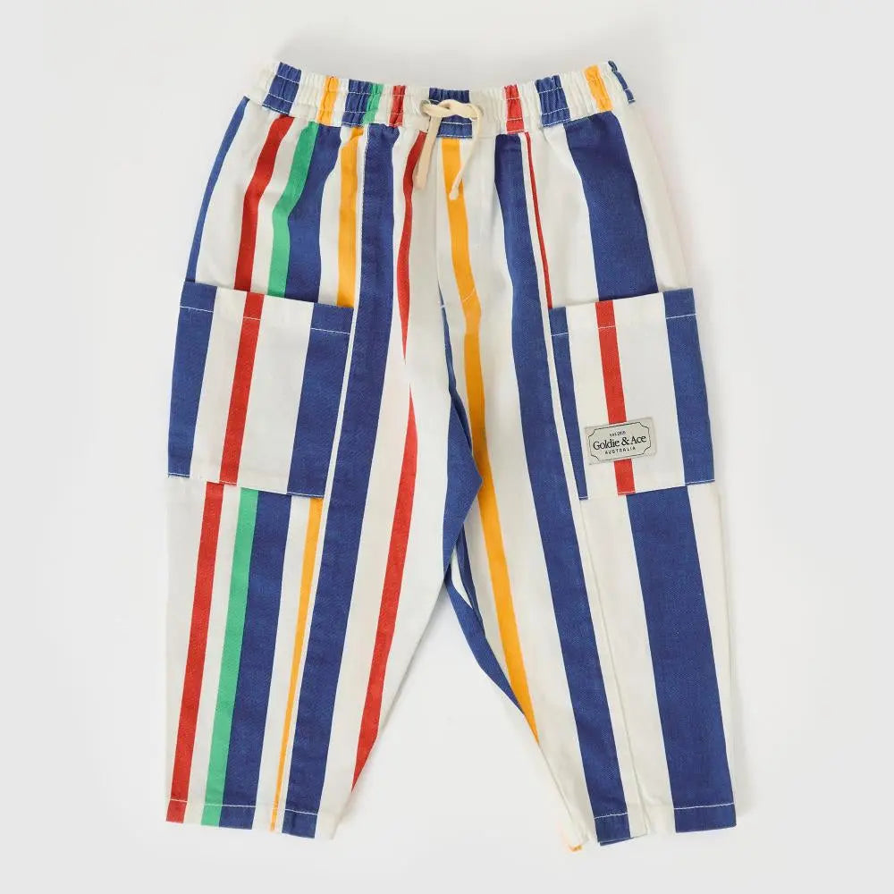 Kid 90's Bold Stripe Kit Denim Pocket Pant Goldie & Ace