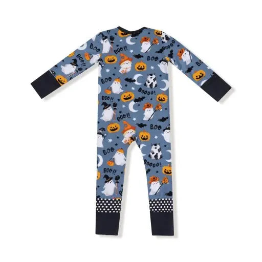Baby Costumed Ghosts - Glow In The Dark - 2 Way Zipper Romper Angel Dear