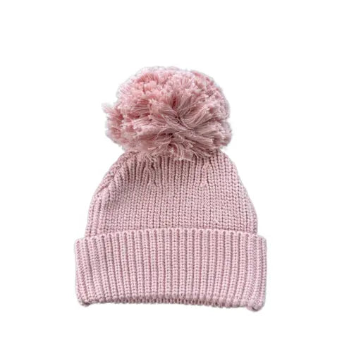 Kid Misty Rose Knit Pom Hat Baby Sprouts