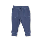 Kid Stripes - French Terry Sport - Varsity - Vintage Indigo - Jogger w/ Varsity Stripes Angel Dear