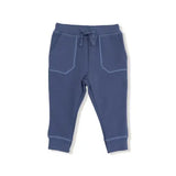 Kid Stripes - French Terry Sport - Varsity - Vintage Indigo - Jogger w/ Varsity Stripes Angel Dear