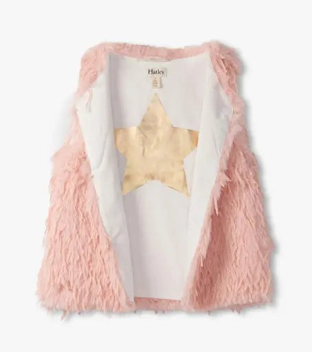 Toddler Pale Pink Feather Faux Fur Vest Hatley Kids