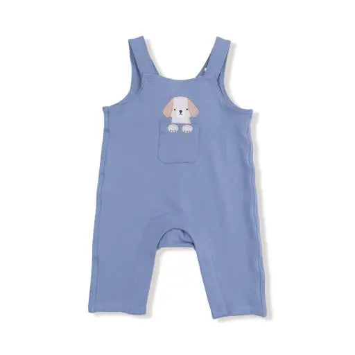 Baby Best Friend Dogs - French Terry - Embroidered Dog Pocket Overall Angel Dear
