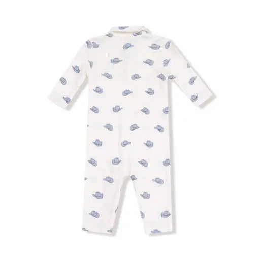 Baby Polo Romper Petite Cowboy Hat Print Angel Dear