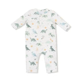 Baby Soft Dinos - French Terry- Green - Uni Romper Angel Dear