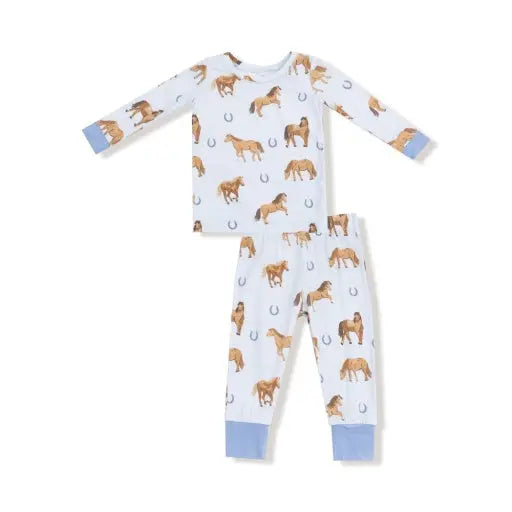 Kid Horses Blue Loungewear Set Angel Dear