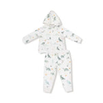 Kid Soft Dinos - French Terry- Green - Zip Hoodie and Jogger Set Angel Dear