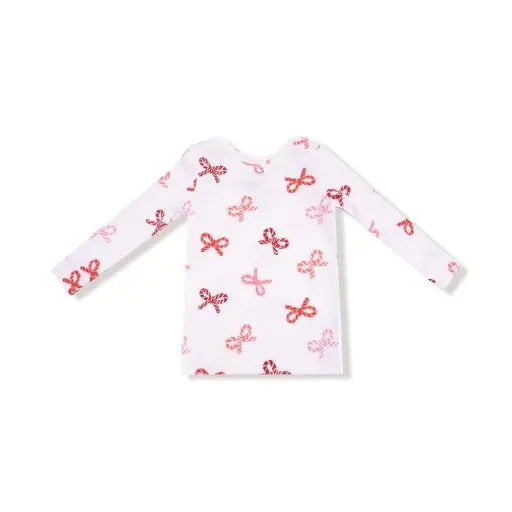 Kid Candy Cane Bows - Loungewear Set Angel Dear