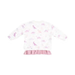 Kid Soft Dinos- French Terry - Purple - Pull Over Sweatshirt with Ruffle and Waffle Flare Pant Angel Dear